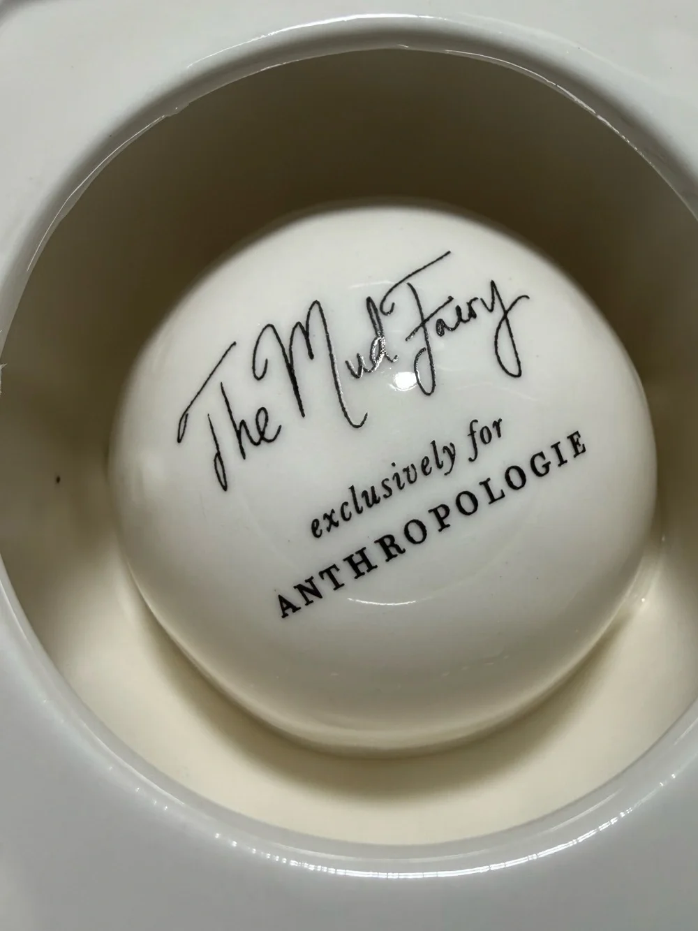 Anthropologie Mud Fairy Stoneware 24k Gold Accent Ghost Nut Bowl Multipurpose